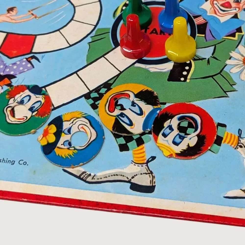 Vintage 1960s Whitman Up and Down Game Complete Clown Board Game Retro Toy